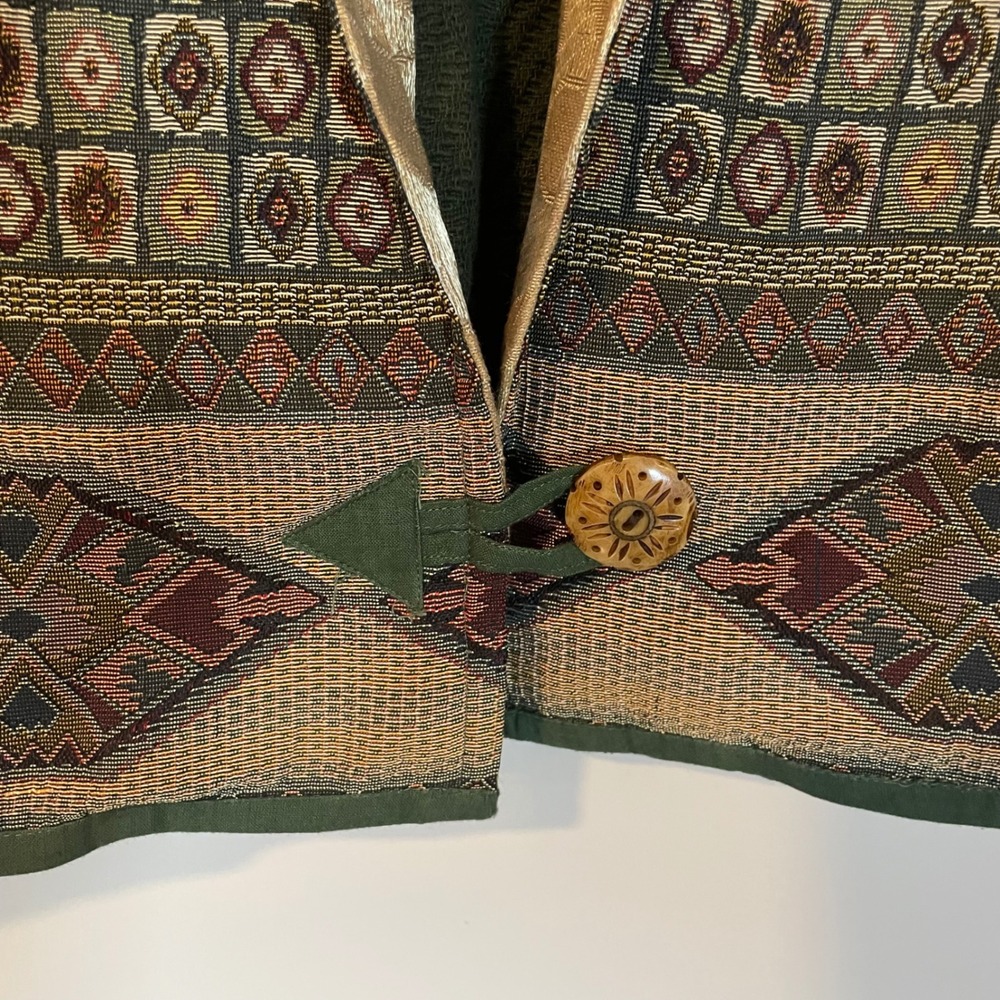 Flashback Vintage Tapestry Patchwork Jacket Green… - image 2